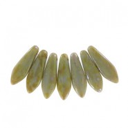 Czech Glass Daggers beads 5x16mm Opaque grey picasso 43050-43400